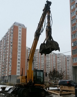 аренда колесного экскаватора с грейфером